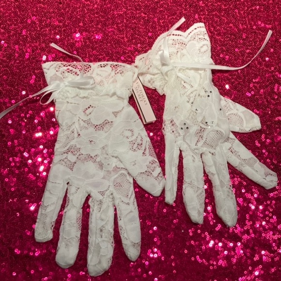 Victoria’s Secret Shine Costume Gloves Lingerie Bedroom Cosplay White Lace Y2K - Picture 11 of 17